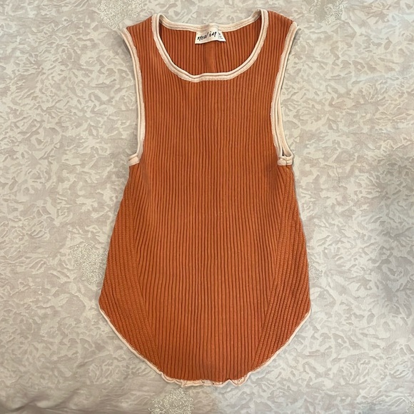 Western ribbed orange and cream Tank! - Picture 1 of 1